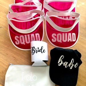 Bachelorette party lot! 7 visors, babe hat & more